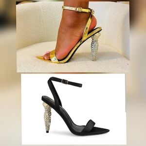 Elegant Gold and Black Women's Heels
